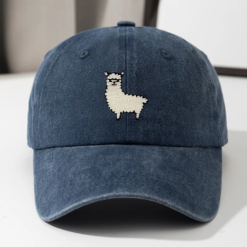 

Бейсболка с вышивкой овечки, кепка-тракер с изогнутым козырьком для мужчин и женщин, регулируемая высококачественная кепка с застежкой-защелкой, повседневная кепка для рыбалки