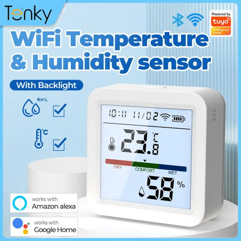 Tuya New WiFi Temperature Humidity Sensor Smart Life Backlight Hygrometer Thermometer Sensor Support Alexa Google Home Assistant