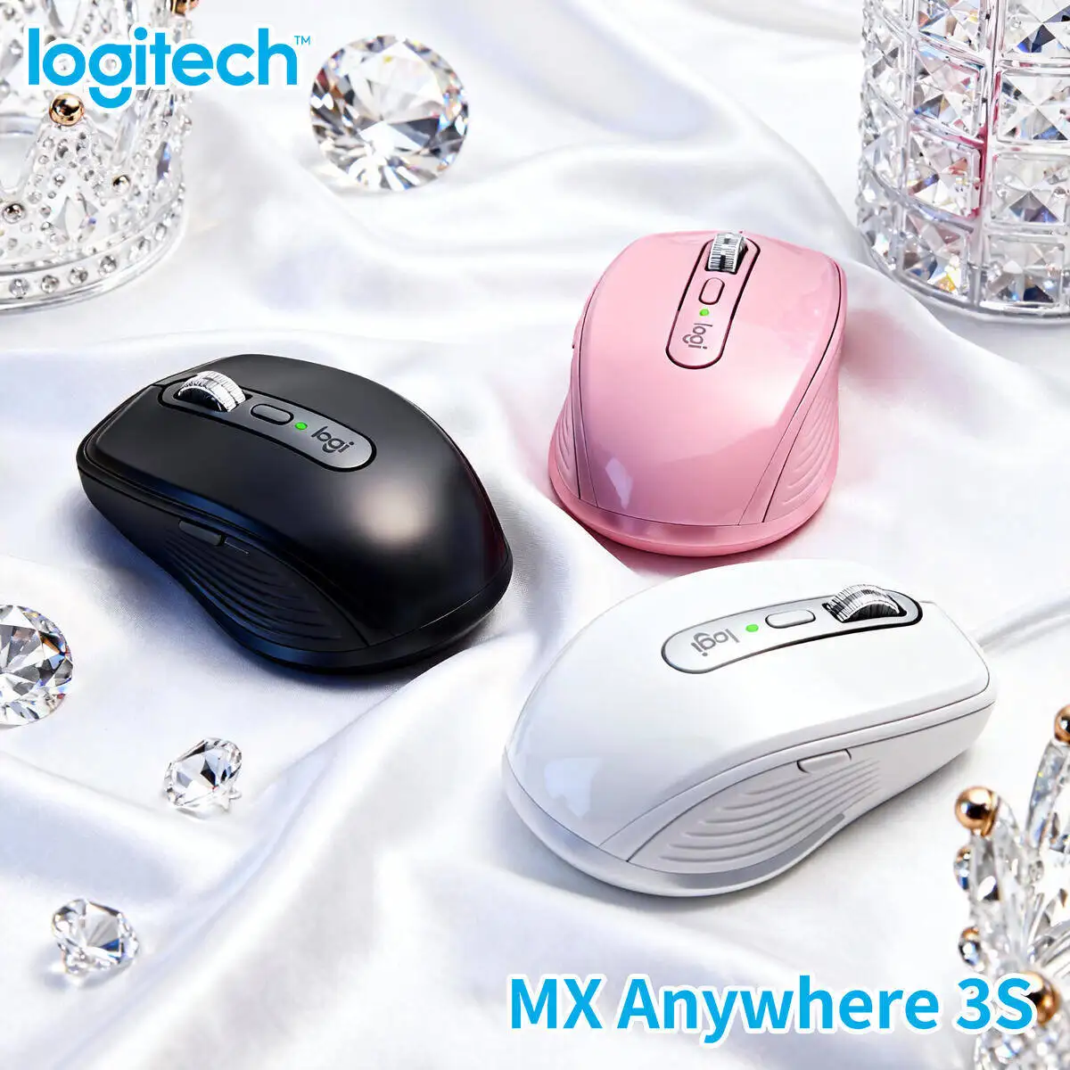 

Logitech MX Anywhere 3S Ergonomic Mouse for iPad Pro Air Reduce Hand Fatigue