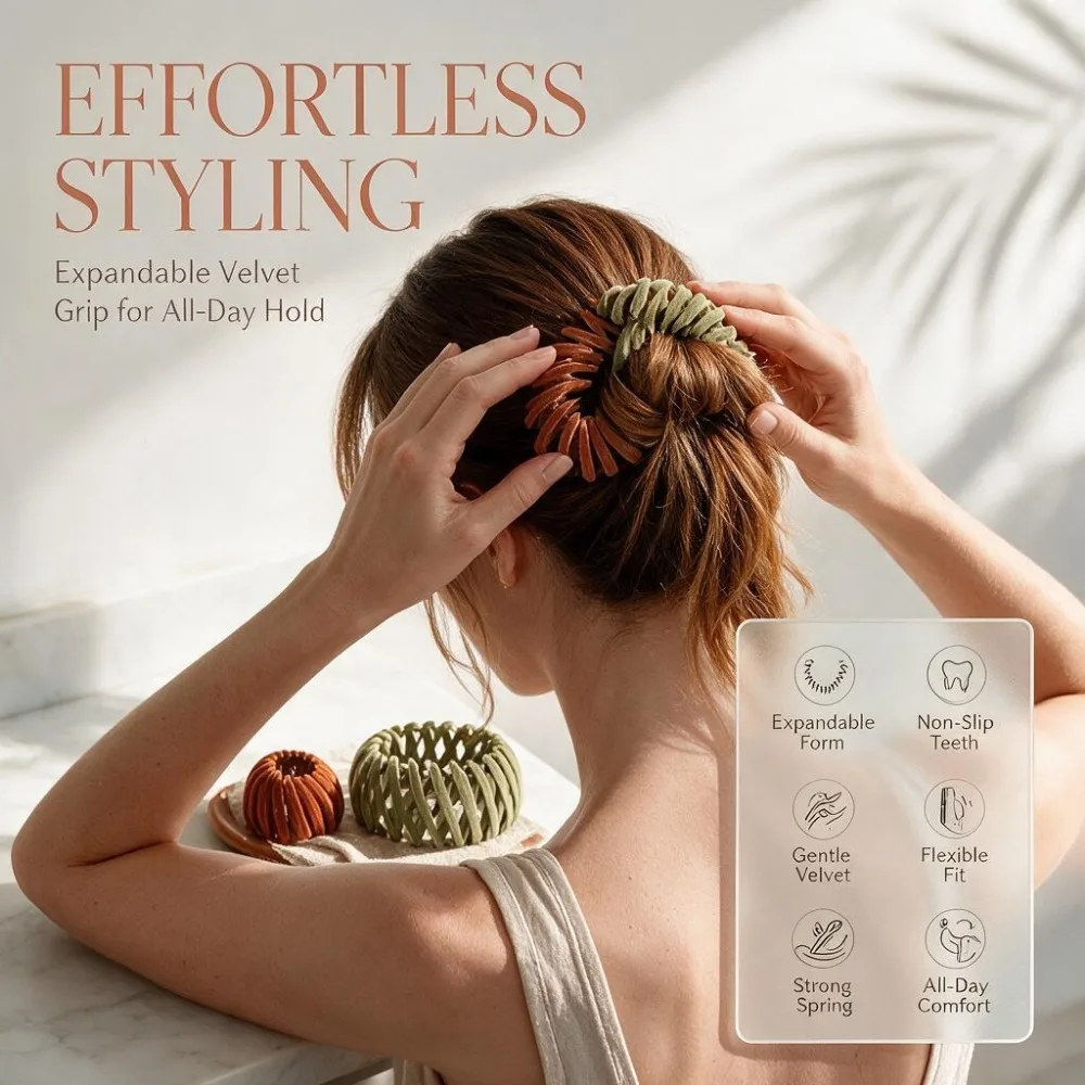 Pack of 7 Girl's Buckle Grab Clip Headpiece Hair Accessories Hair Clips Frosted Bird's Nest Hair Tray Flower Bun Hair Clip