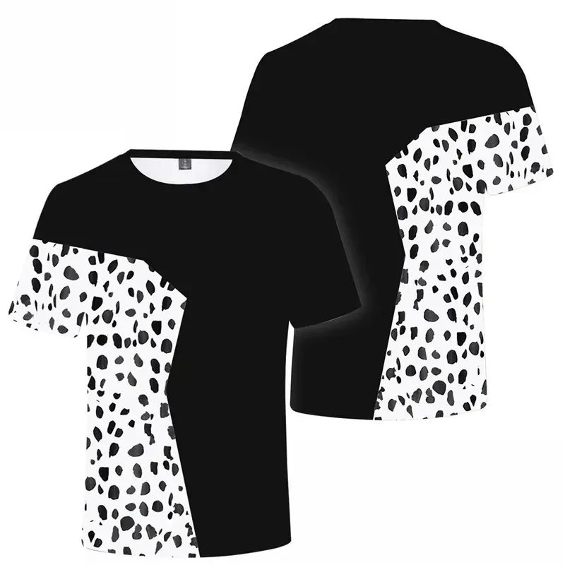 Nuevo 2025 101 dálmatas De Vil abrigo capa negro blanco estampado Kimono Tops Cruella Cospaly disfraces Casual sudaderas eqs9X