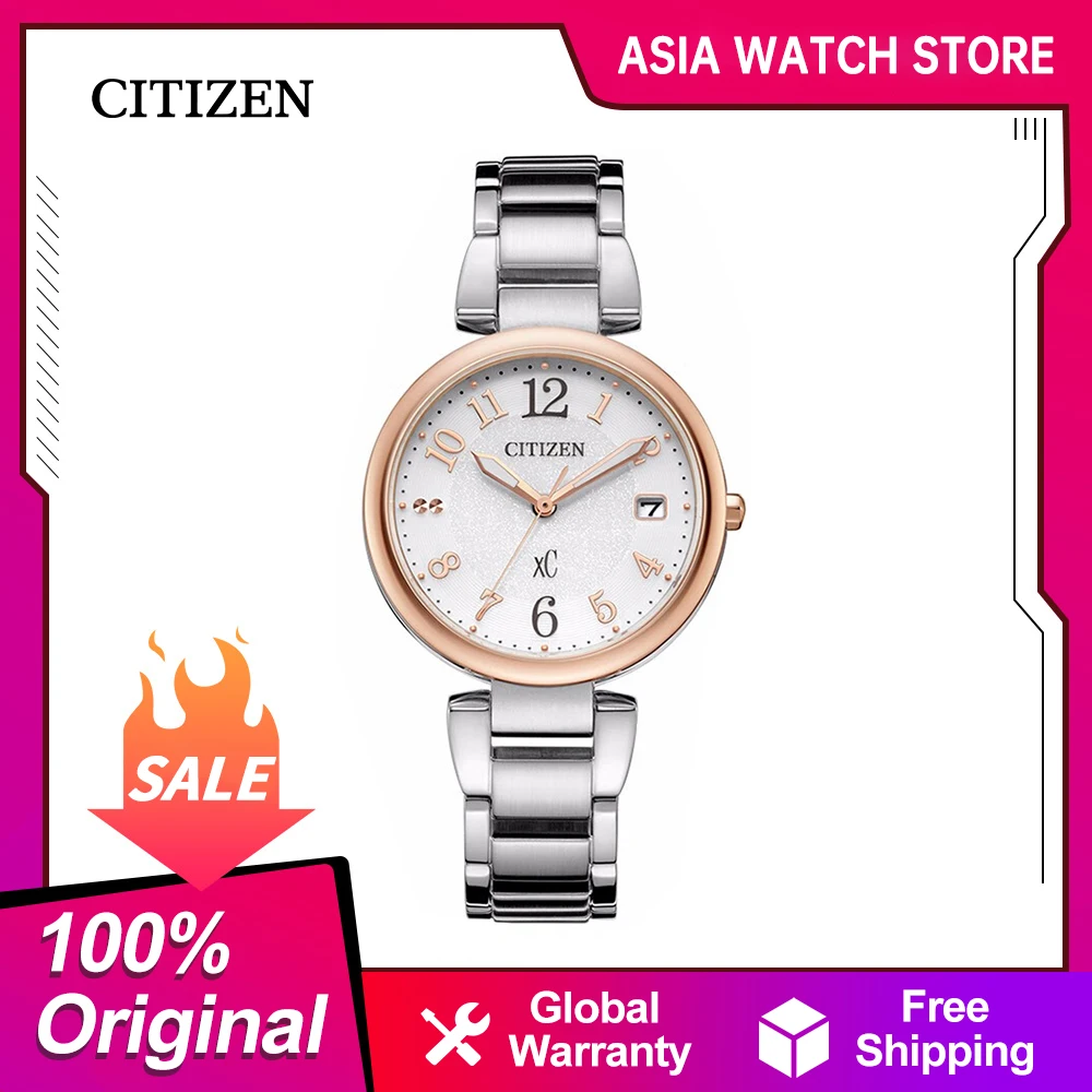 CITIZEN Watch Stainless Steel Pink Gold Strap Roman Character Dial Elegant Women\'s Expression Gift EO1194-53A