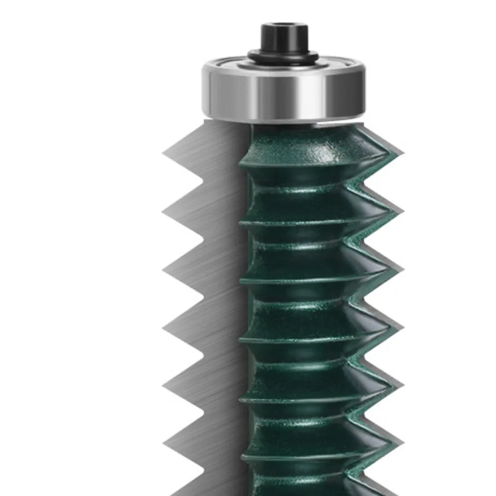 Carbide Material Router Bit Set 12mm Shank Line Type Wood Milling Cutter Bearing Guide Reversible Design Finger Joint Router Bit