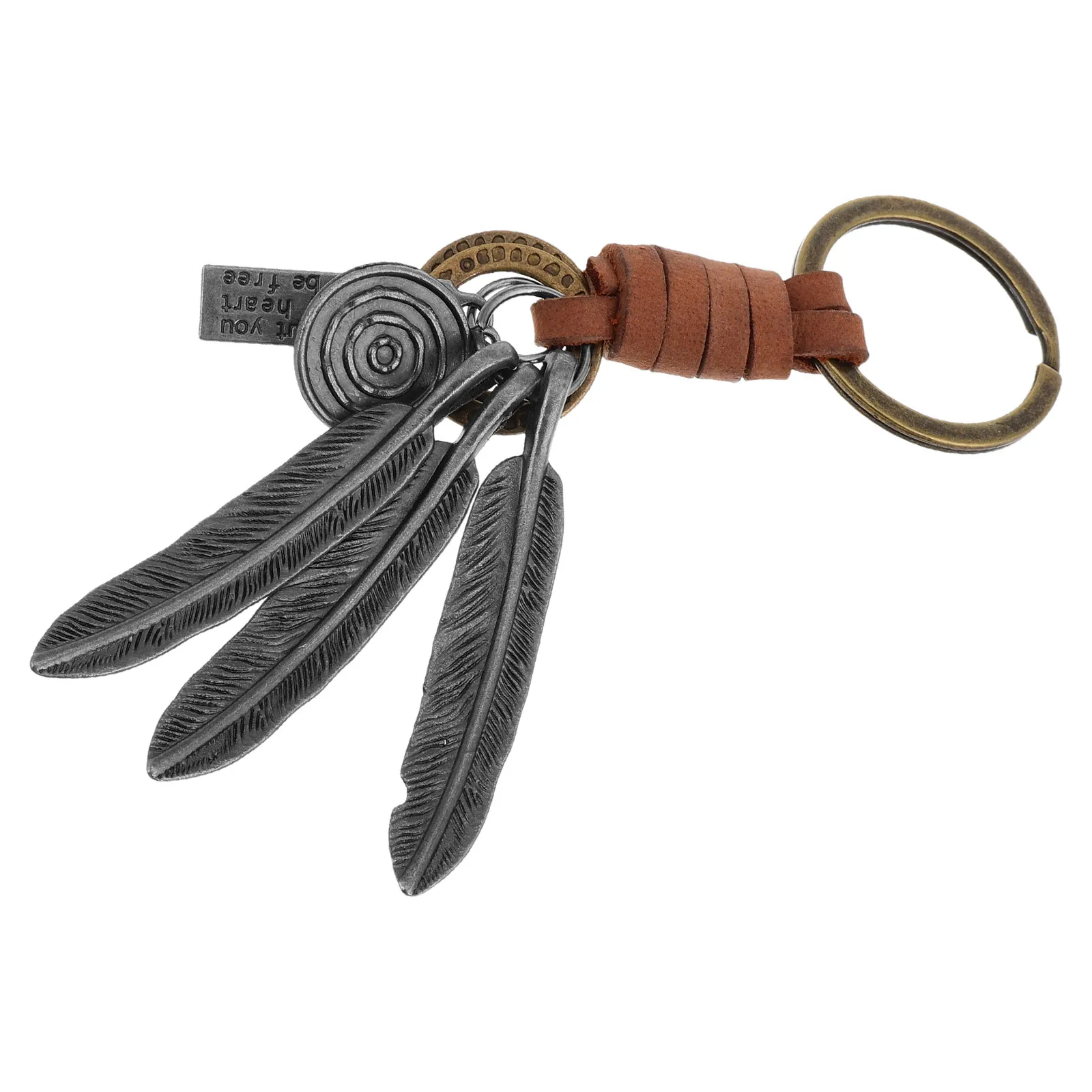 Plume Shape Handmade Woven Keychain for Keys, Backpack, Bag, Phone – Cute Western Party Favor Ornament