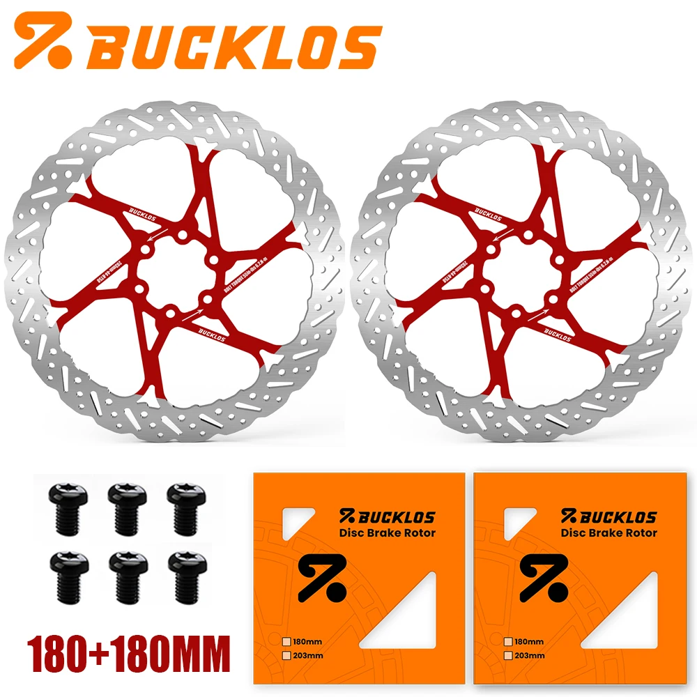BUCKLOS 2 Stück Fahrrad-Bremsscheiben 160mm 140mm 180mm 203mm Bremsscheiben mit Wärmeableitung Hydraulische Scheibenbremsen Rotor