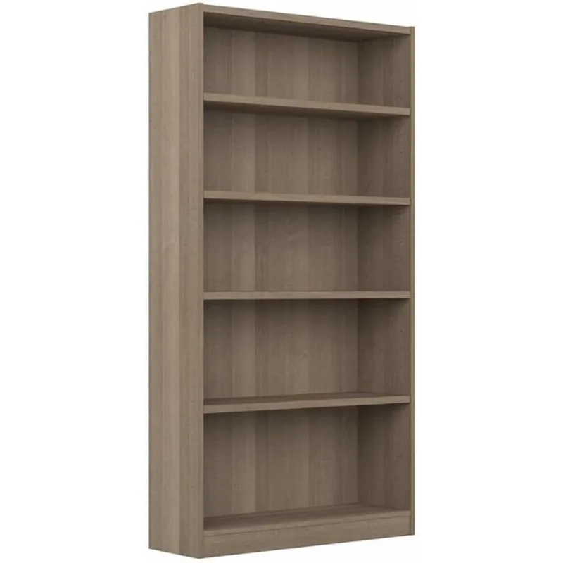 Universal Tall 5 Shelf Bookcase in Ash Gray