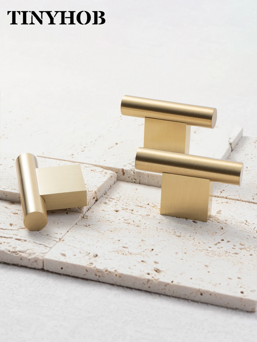 Satin Brass Simple T bar Kitchen Cabinet Knobs and Handles Drawer Pulls Bedroom Knobs Solid Brass Cabinet Hardware