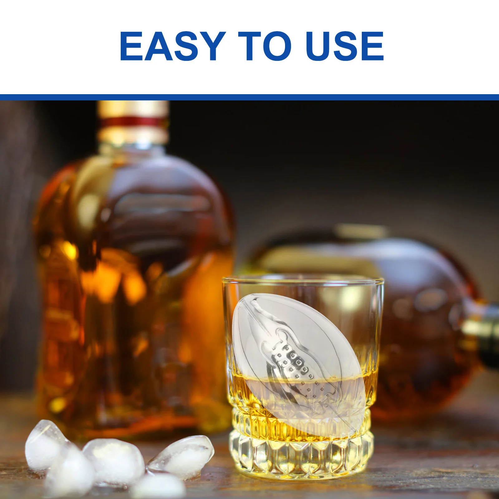 

Stainless Steel Ice Cubes Rugby Shape Reusable Whiskey Wine Chiller Cooling Stones For Bar Home Club Kitchen Use