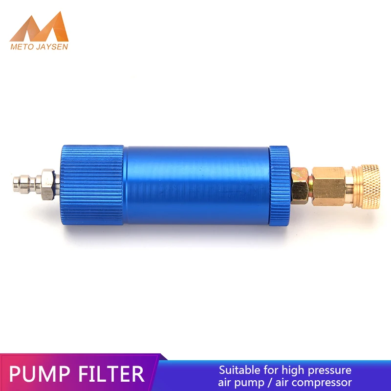 

Hand Pump Filter with M10x1 Thread Quick Disconnects PCP Air Compressor Blue Water-Oil Separator Filtering Cotton Element 40Mpa