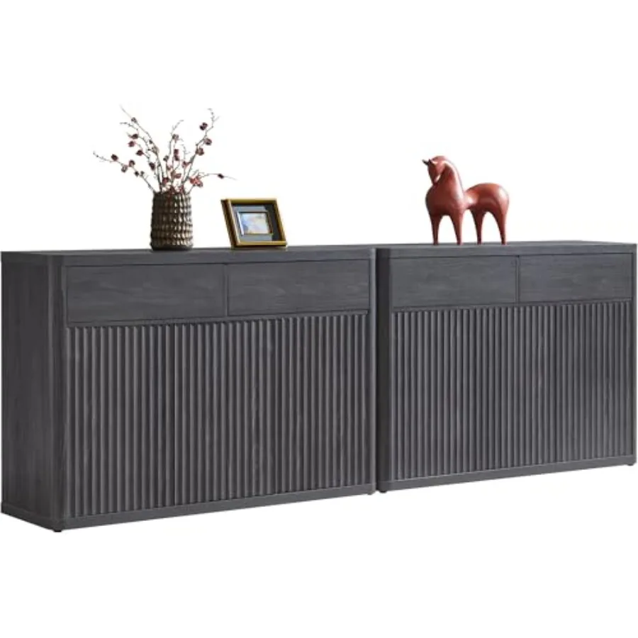 

Буфет-тумба с местом для хранения для гостиной, столовой, кухни, прихожей, офиса - деревянный шкаф-буфет с дверцами, полками и 4 ящиками