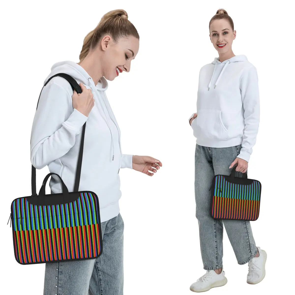 Maiquetia Venezuela Cruz Diez Crossbody Laptop Bag Case Computer Bag Resistant Protective Notebook Pouch for Macbook Pro Lenovo