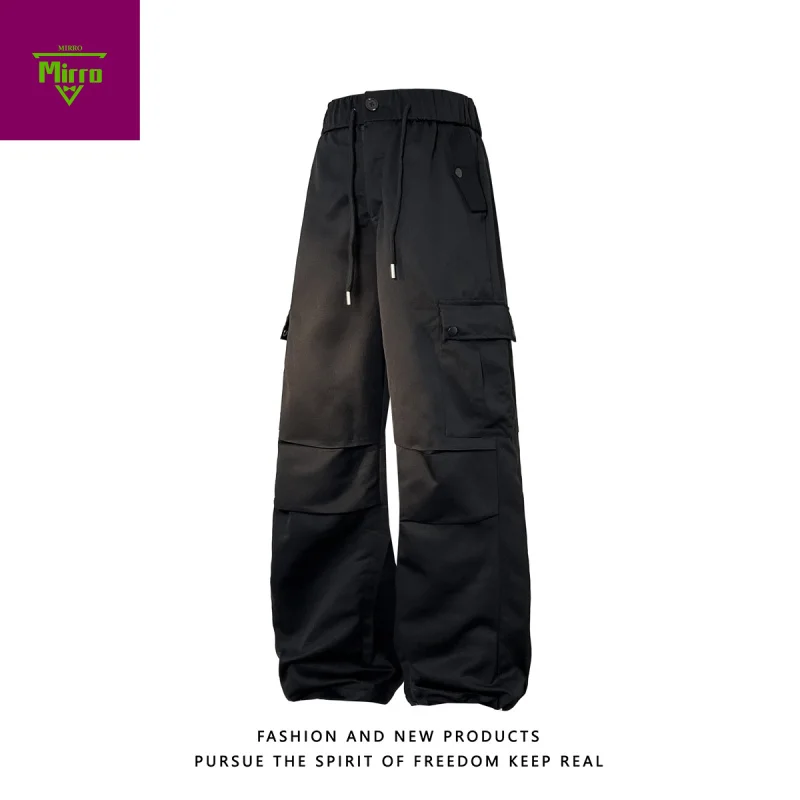 

【Mirrordust】Autumn Unisex Style Casual Pants Quick-Dry Pants Men Multi-Pocket Straight Loose Cargo Pants