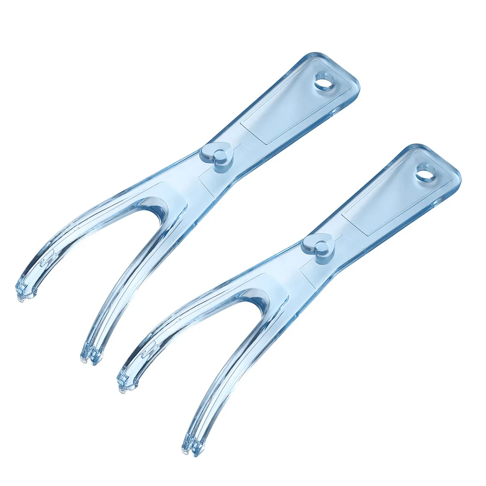 

2Pcs Dental Floss Holders Reusable Plastic Flosser Stick Comfortable Handle Floss Tool Teeth Cleaning