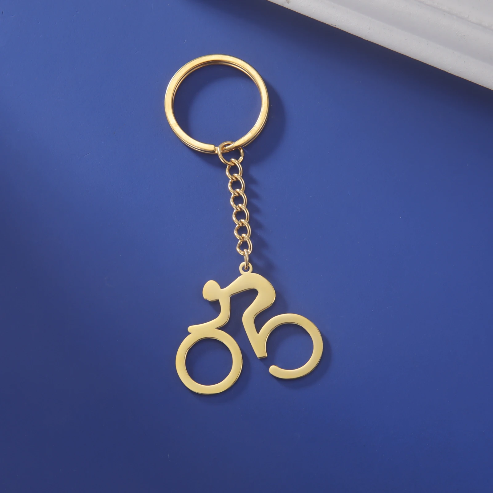 Fishhook Ride Bike Keychain Bicycle Riding Key Chain Ring Cycling Sports Gift for Woman Man Stainless Steel Fashion Jewelry