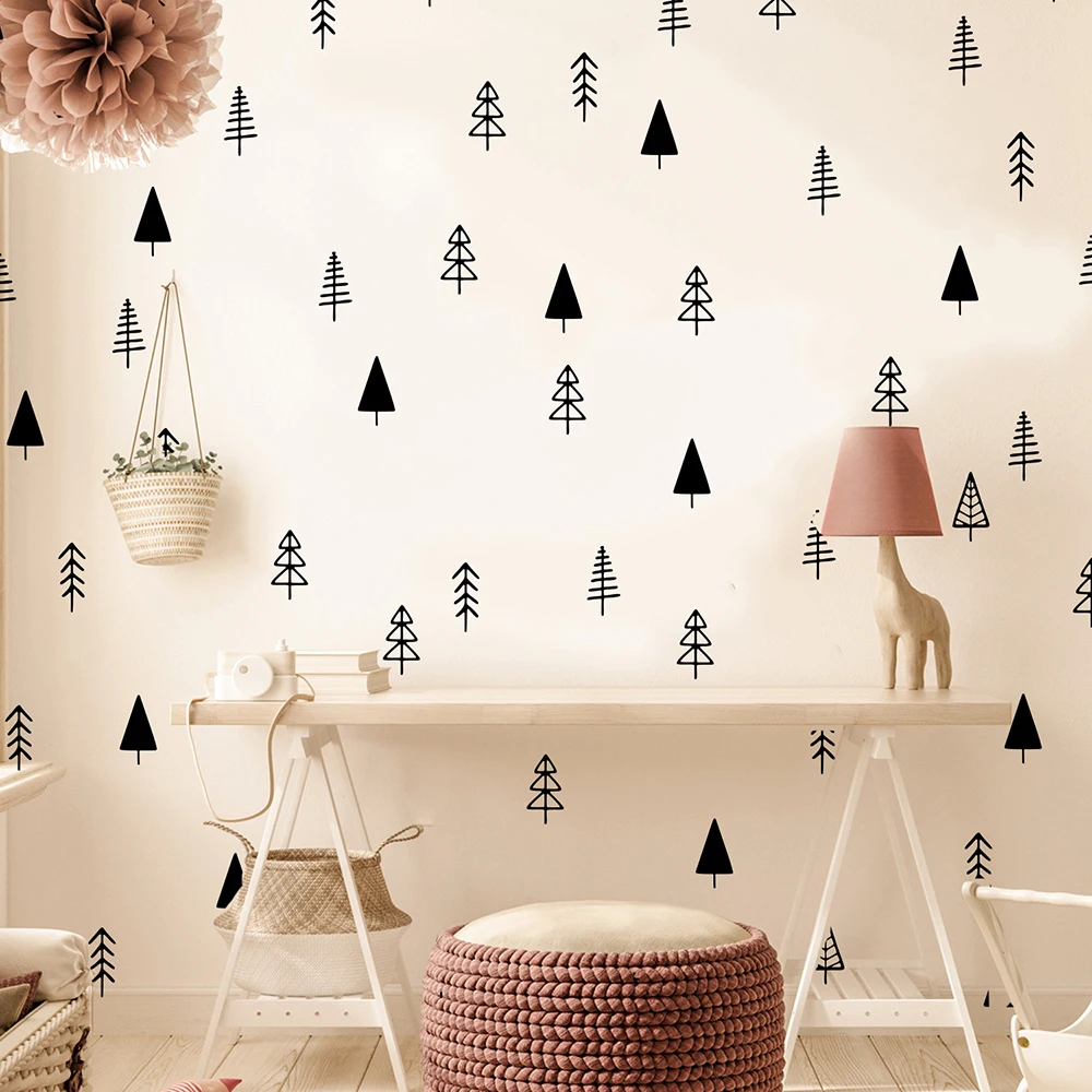 

Nordic Boho Minimalist Tree Wall Sticker Decal Travel Adventure Jungle Camping Wilderness Bedroom Kids Room Playroom