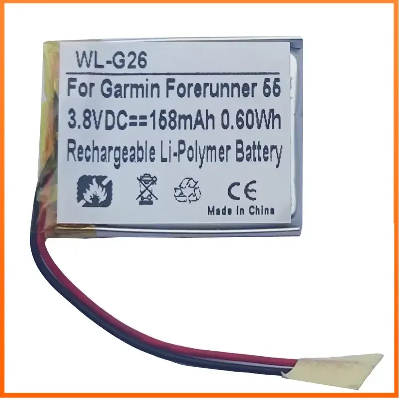 3.7V 158mAh WL-G26 Watch Li-Polymer Battery for Garmin Forerunner 55 158 Compatible 361-00140-00 361-00140-01 Batteries