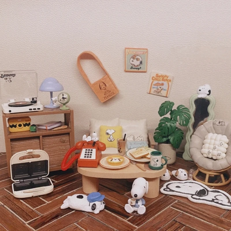 

Hot Original Re-Ment Snoopy'S Cozy Weekend Room Miniature Scene Fine Model Blind Box Figure Trend Toys Collection Birthday Gifts