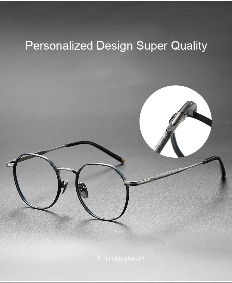 

New Japanese Hand Made Titanium Glasses Frame Men Women Fashion Polygon Optics Eyeglasses Prescription Eyewear Anti Blue Lens