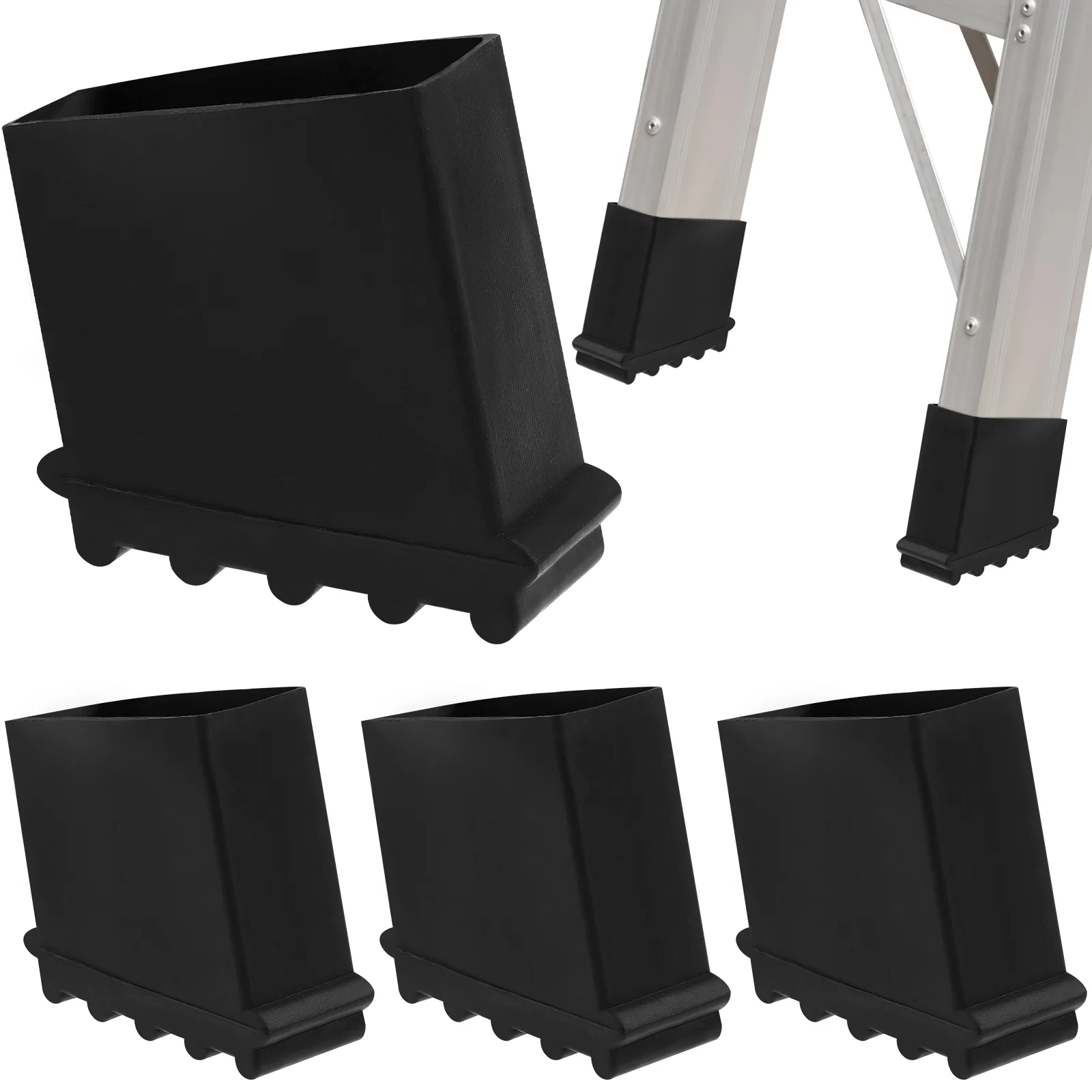 4 Pcs Ladder Boots Foot Cover Ladders for Home Folding 500X500X250CM Rubber Leg Feet Protector