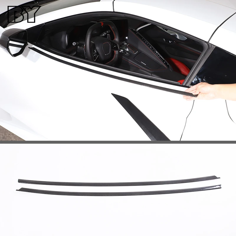 

Real Carbon Fiber Car Window Decorative Cover Trim Sticker For Chevrolet Corvette C8 Stingray Z51 Z06 2020-2023 Auto Accessories