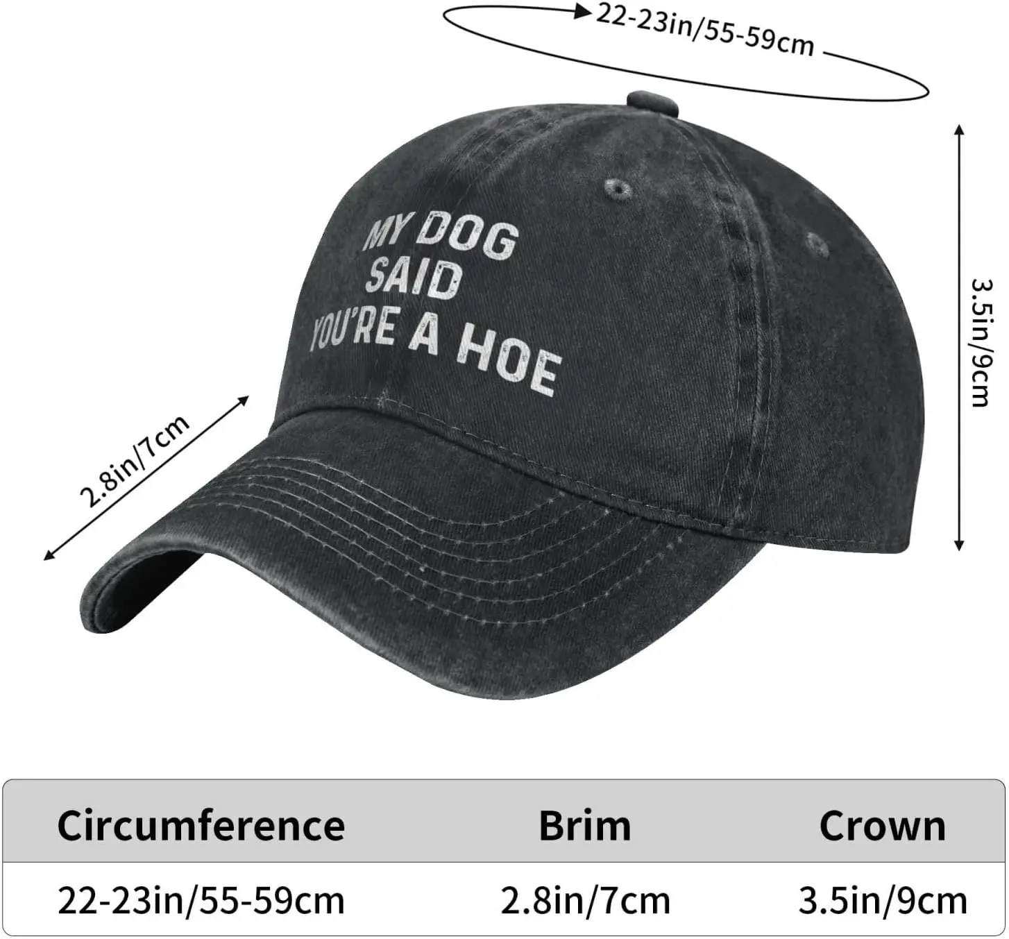 My Dog Said You're A Hoe Hat Women Funny Baseball Hat Funny Birthday Gifts for Women Men