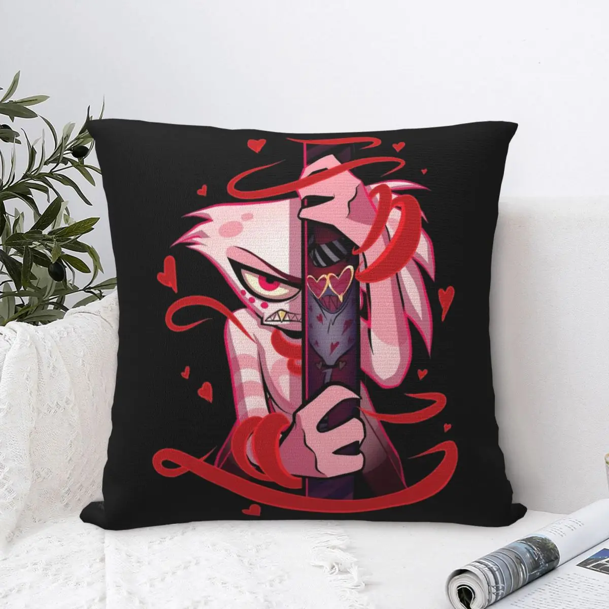 Hazbins Angel Dust Anime Pillowcase Polyester Cushion Cover Decorative Pillow Case Cover Home Zippered 18'