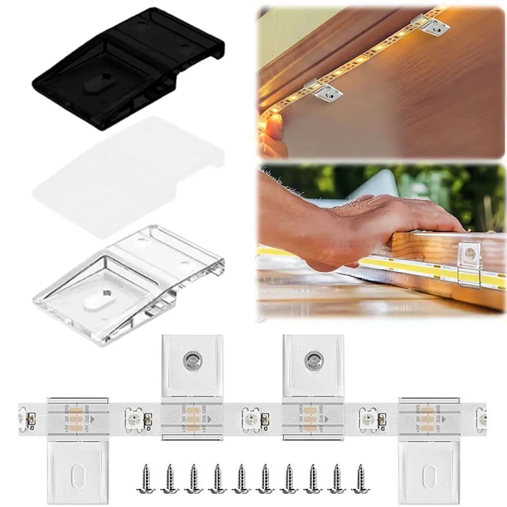 3/5/10PCS Self-Adhesive Mounting LED Light Strip Clips Strip Light Manager Brackets Management Organizer Cable LED Cable Wi S4G6