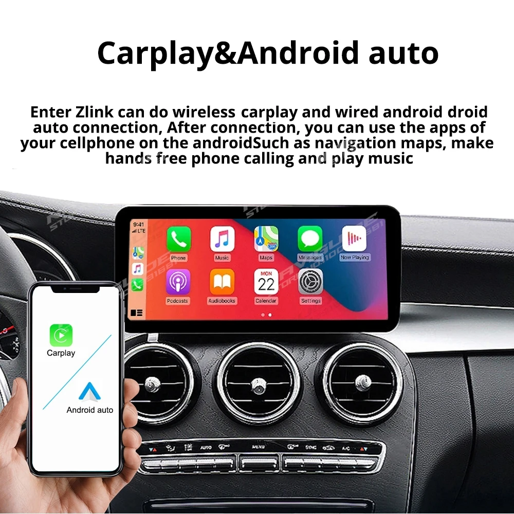 NAVIGUIDE 12.3\'\' Android 12 Wireless Carplay Car Radio For Mercedes A Class W176 GLA X156 CLA C117 2013-2018 Multimedia Player