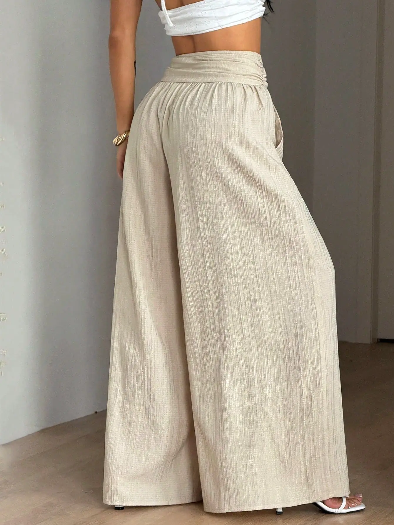 Women's Casual Versatile Elastic-waist Loose High-waisted Pants