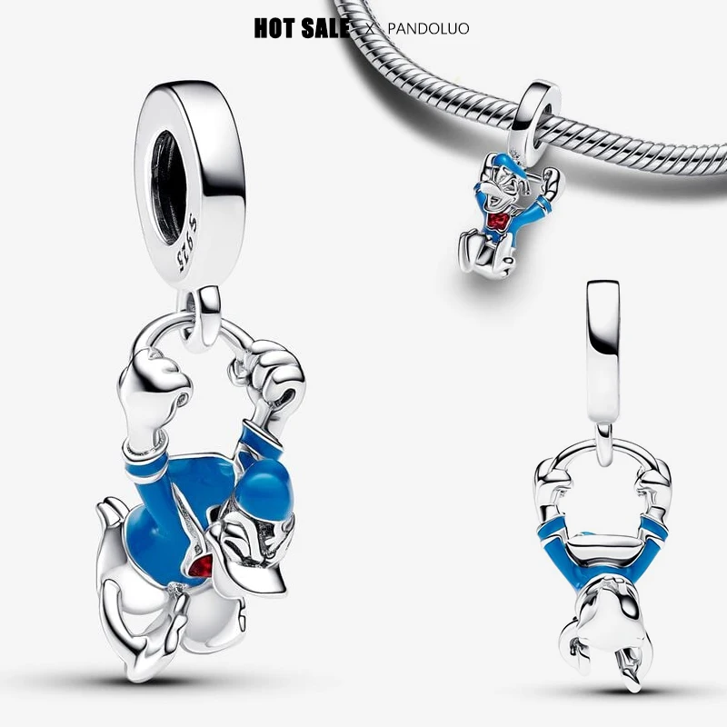 2024 New in Hot Sale Spinnable Face Robot Dangle Shape Charm Beads Fit Bracelet Necklace Women Luxury Pendants Bead Jewelry Gift