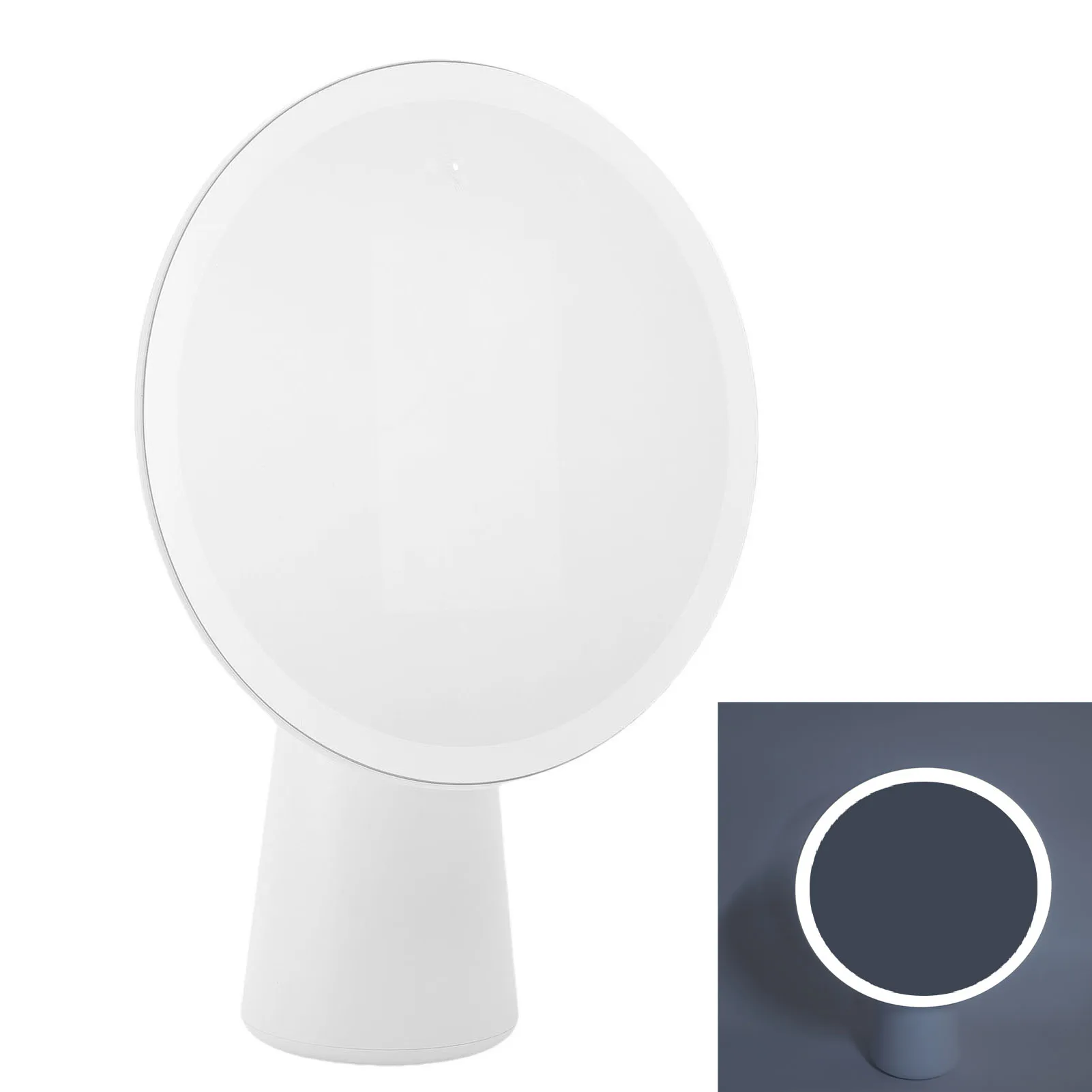 LED 메이크업 거울 7.6인치 30개 LED 3단계 조광 90도 회전 가능 USB 충전식 조명 거울 가정용