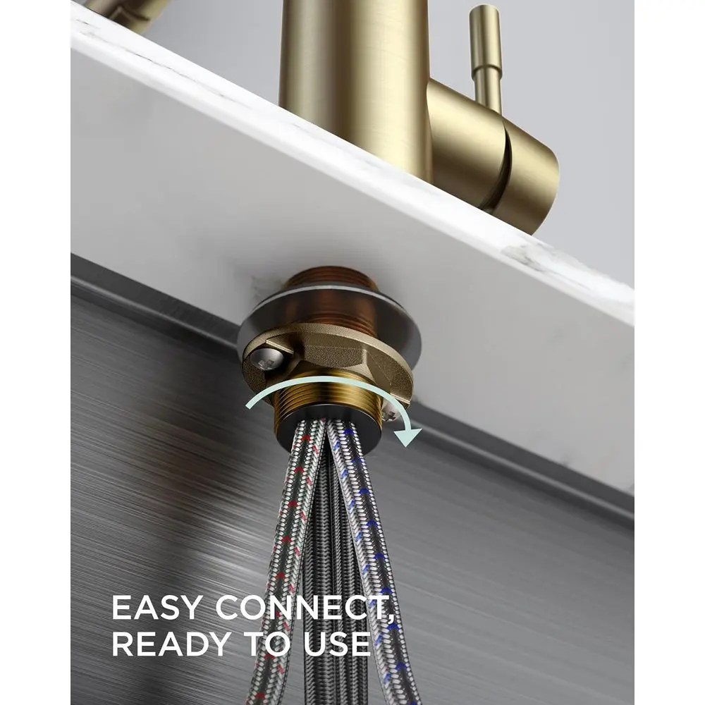 Stainless Pull-Out Spray Faucet, Single Handle Pot Filler for Kitchen, Laundry, and Bar Sinks