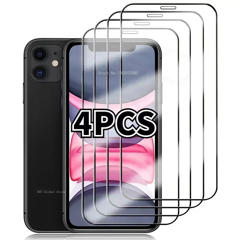 

4Pcs Tempered Glass For IPhone 15 14 13 12 11 Pro Max XS XR Mini 7 8 14 Plus Screen Protector For Iphone 14 15 Pro Max Glass