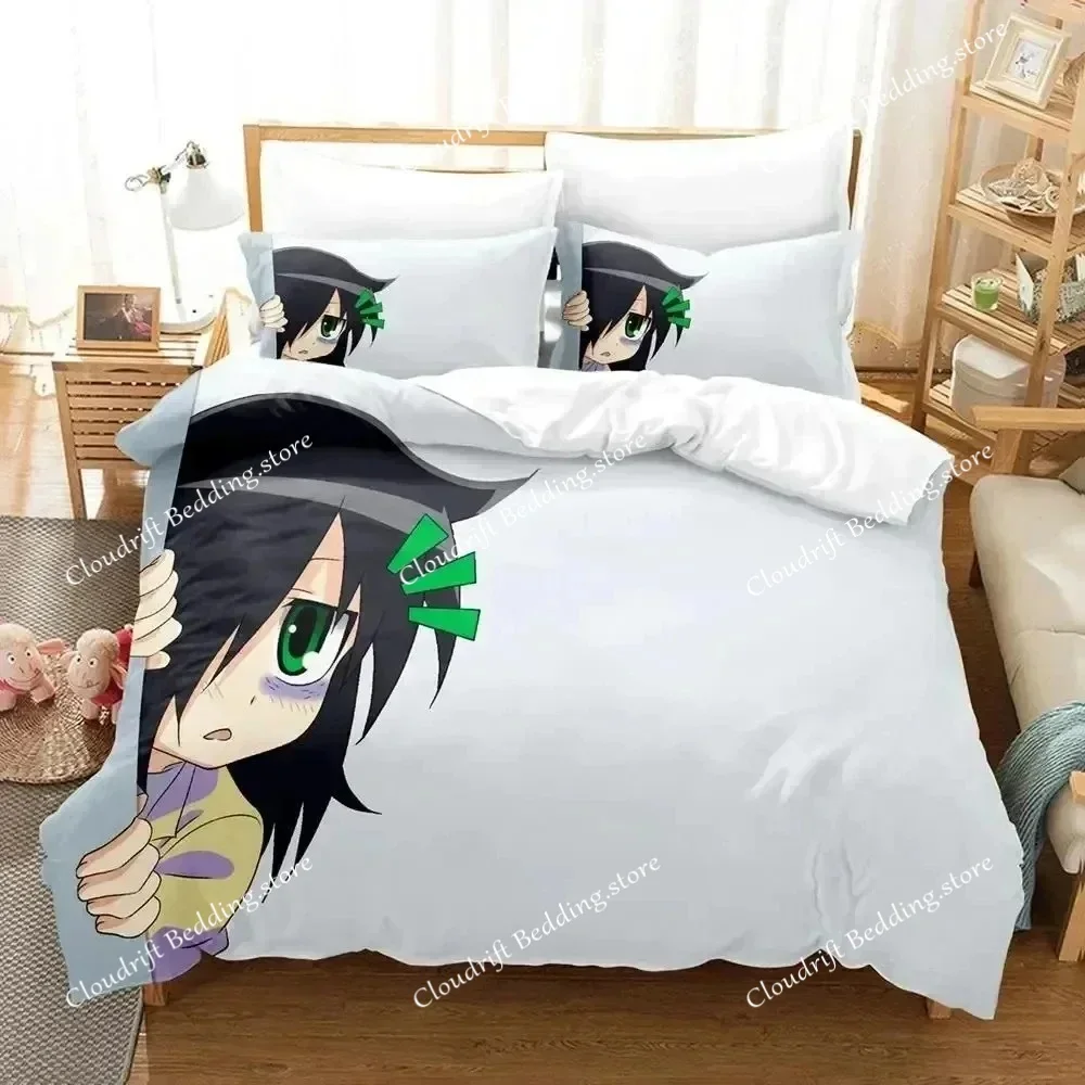 

Комплект постельного белья с 3D-принтом аниме Томоко Куроки WataMote: пододеяльник, наволочки, одеяло, размеры King/Queen, для мальчиков и взрослых