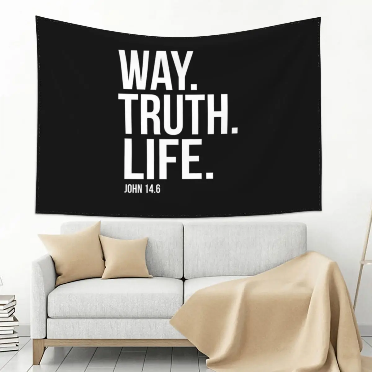 

Way Truth Life John 14:6 Bible Scripture Verse Christian Gift Tapestry