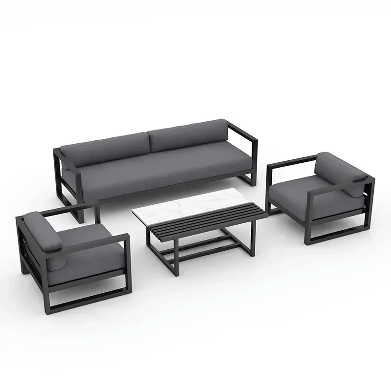 Outdoor sofa corner outdoor courtyard garden terrace simple project model room Chinese chair furniture plastic aluminum