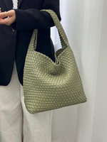 Woven Bag Purses and Handbags Woven PU Leather Bag For Women Woven Tote Bag Shoulder Bag Top-Handle Bag With Purse
