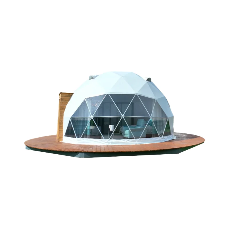 Luxury Geodesic Dome Tent, Transparent PVC Windproof and Snow-Resistant for Stargazing and Glamping