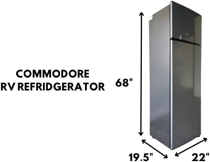 Commodore RV Refrigerator |Stainless Steel |10 Cubic Feet |12V |2 Door Fridge (10 Cubic Ft)