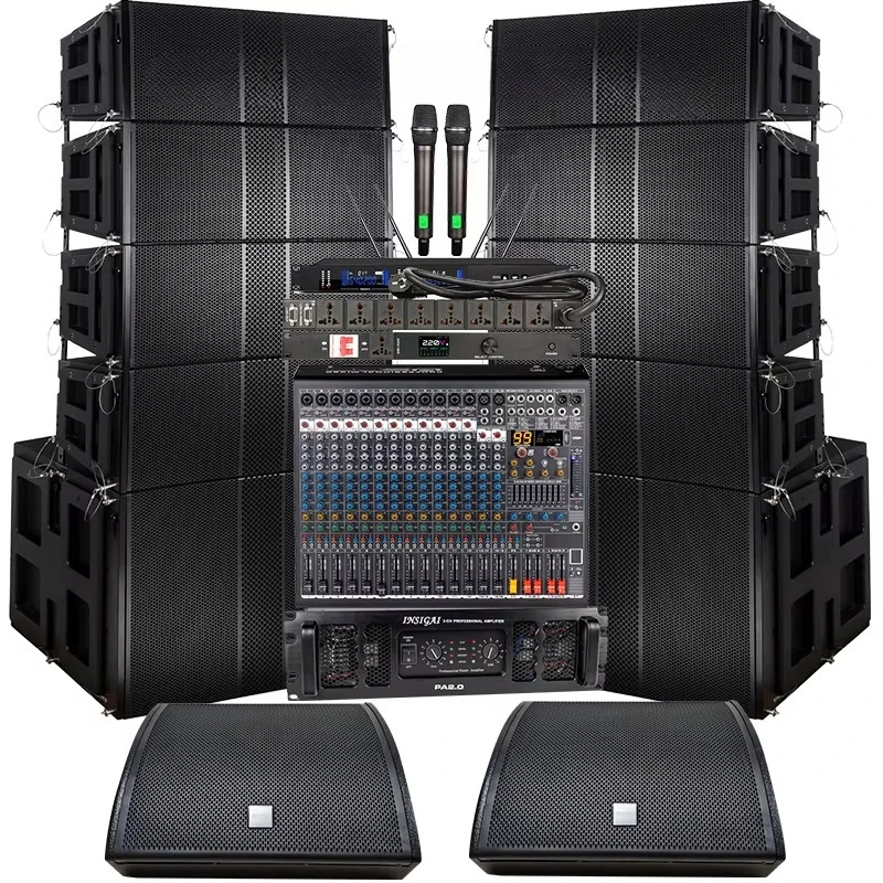 High Performance Sound System Dual Hanging Stage Vertical Mini Line Array Speakers