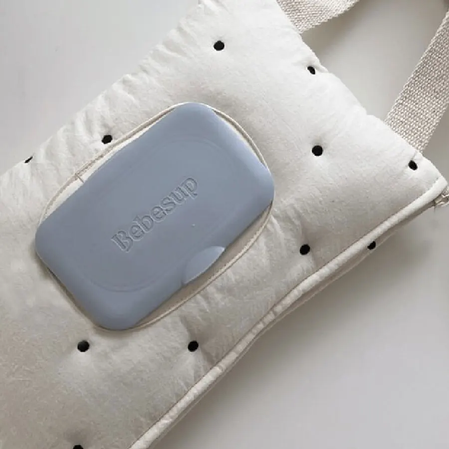 عربة طفل حقيبة للحمل قابلة لإعادة الاستخدام لطيف نقطة مخطط حامل الورق صندوق تخزين انفصال منديل حقيبة التخزين المحمولة مناديل مبللة