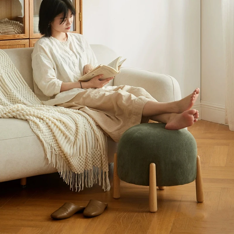 Nordic Furniture,Creative Shoe Changing Stool,Living Room Sofa Footstool,Mushroom Stool,Solid Wood Leisure Chair,Mobile Seats view 4