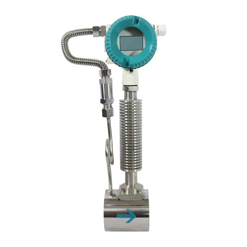 Rotary vortex gas flow meter, temperature pressure compensation compressed air flange vortex flow meter