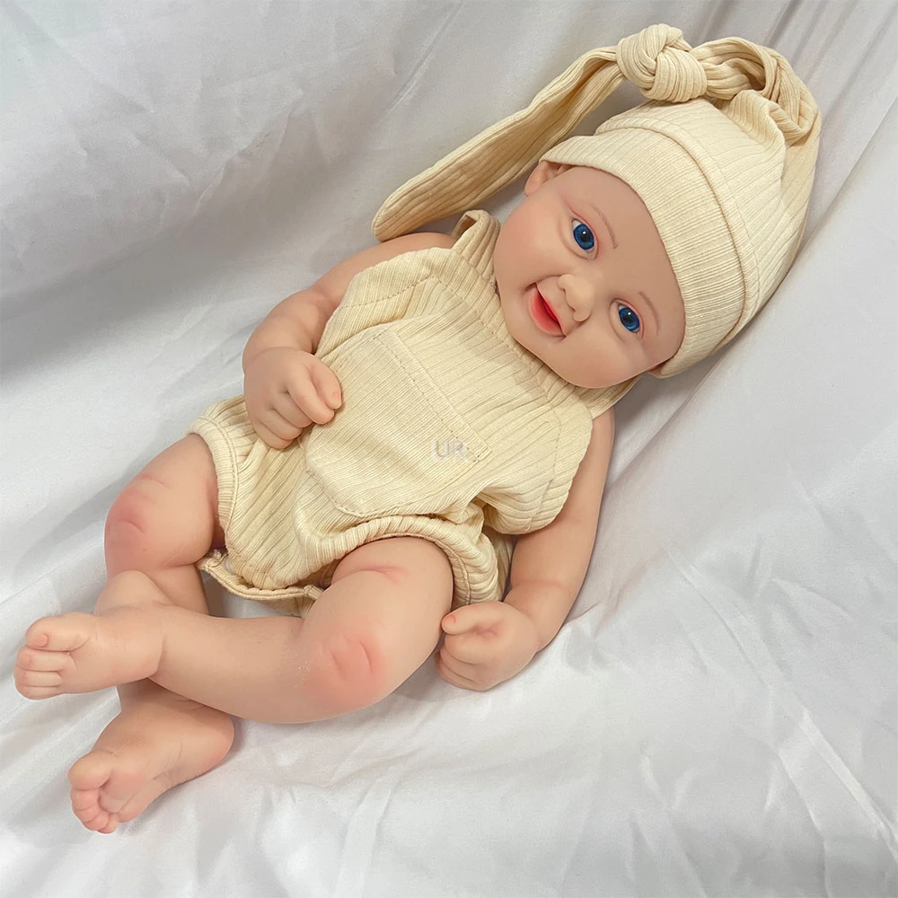 Realistica bambola rinata in silicone realistico lavabile da 16 pollici - Neonata con occhi azzurri, giocattolo regalo realistico per bambini dai 3 anni in su