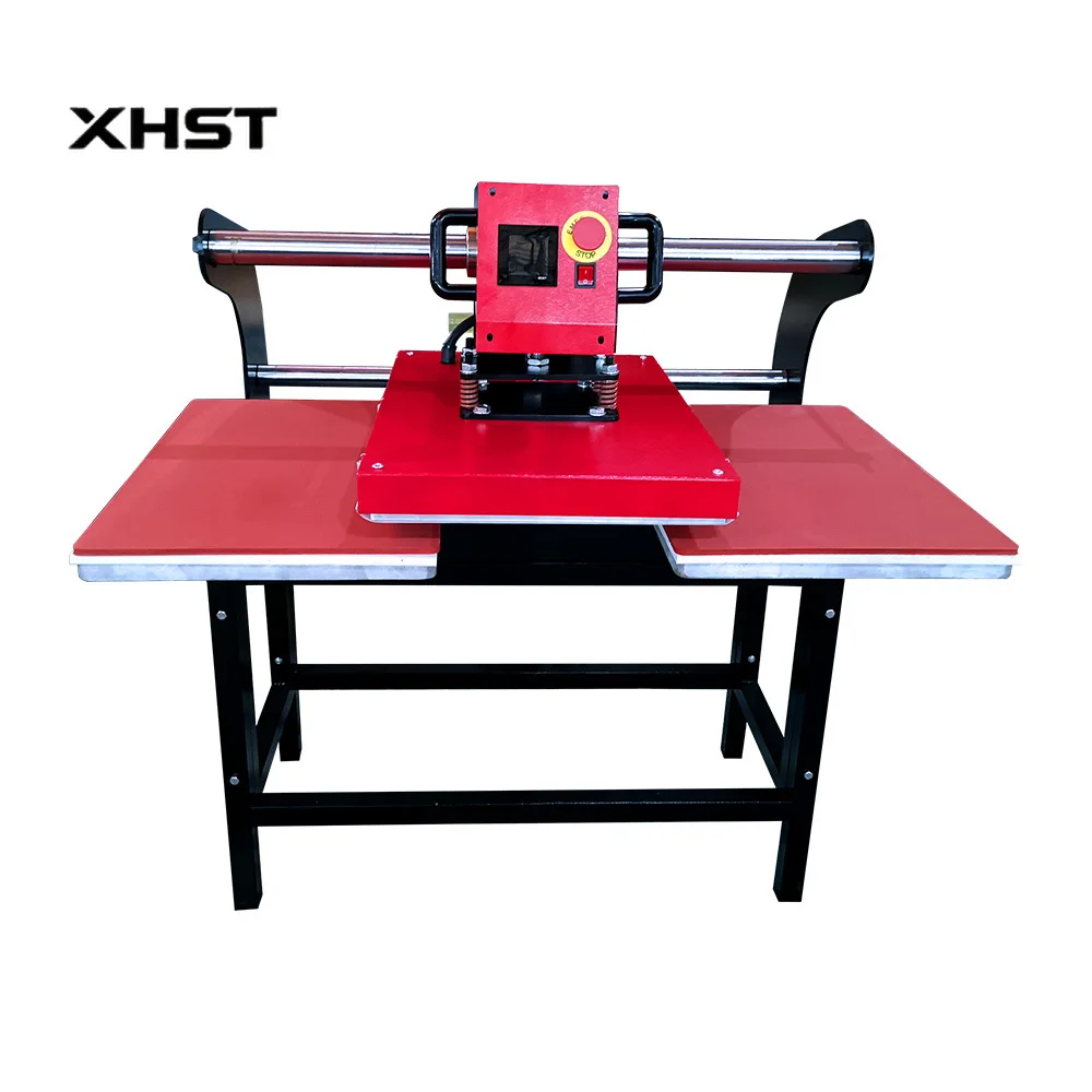 

Semi-Automatic Heat Transfer Machine 38*38cm Double Stations New Pneumatic Slide Type for Clothing