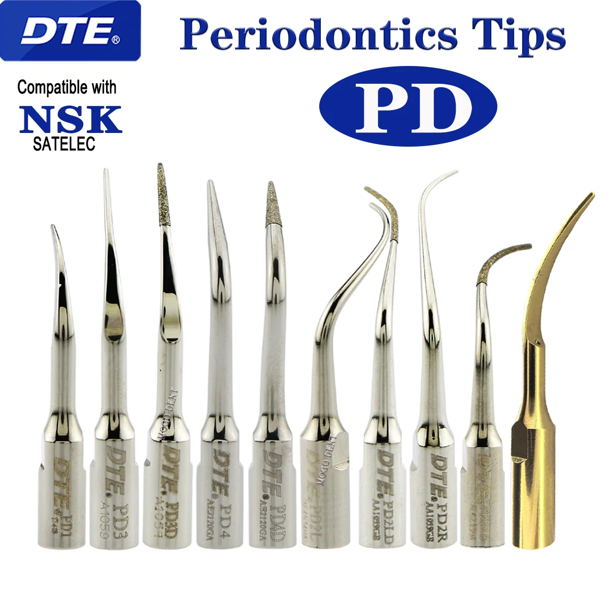 

Woodpecker DTE Dental Ultrasonic Scaler Tip Scaling Tips Dental Periodontics Tips PD Fit SATELEC ACTEON NSK Ultrasonic Scaler