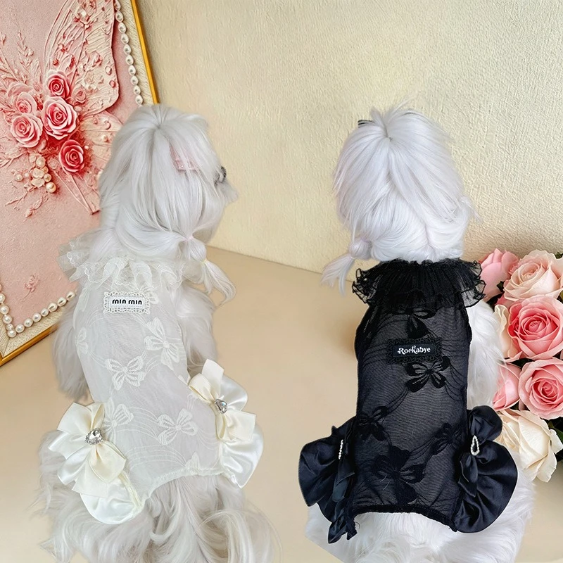 Ropa para perros pequeños: mono de encaje y falda de princesa - imagen 4