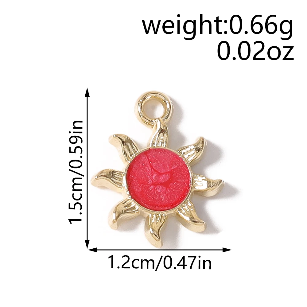 Tusember 20 Stück Bunte 15*12mm Kawaii Emaille Niedliche Sonnenanhänger Schmuckherstellung Armband Halskette DIY Ohrringe Zubehör – Detail 3