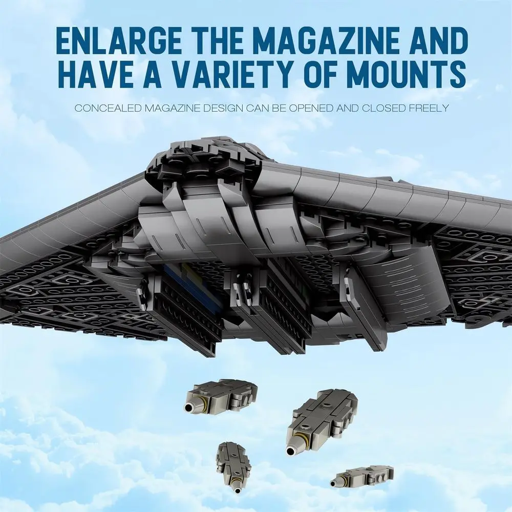 2063-Piece Stealth Bomber Airplane Building Blocks Kit for Adults, Military-Themed Brick Toy Ideal Gift