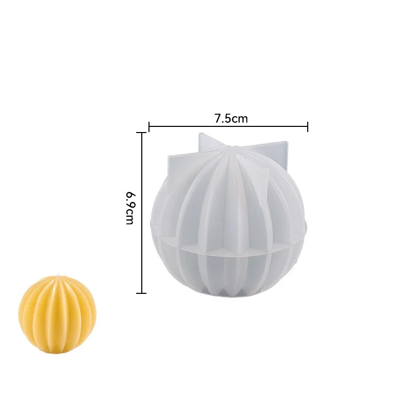 3D resin spherical candle mold DIY geometric fan-shaped lantern gypsum ball soap lantern making tool silicone home decoration